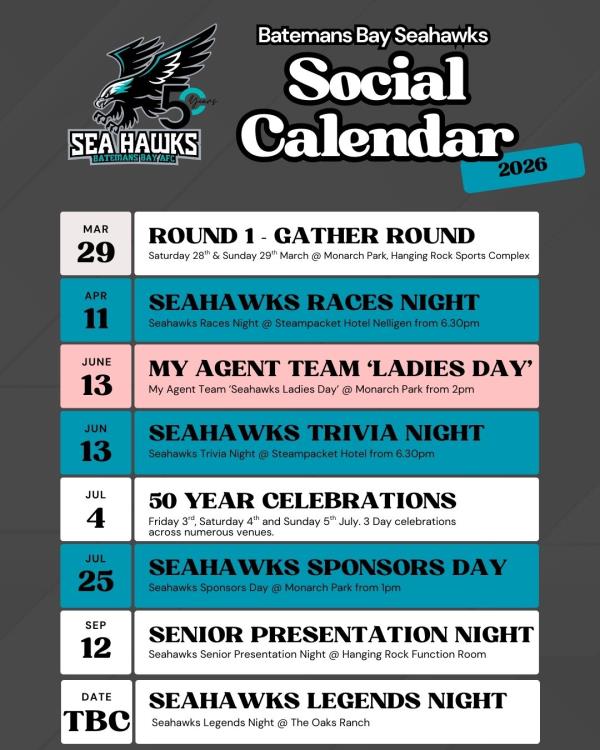 2026 Seahawks Social & Events Calendar