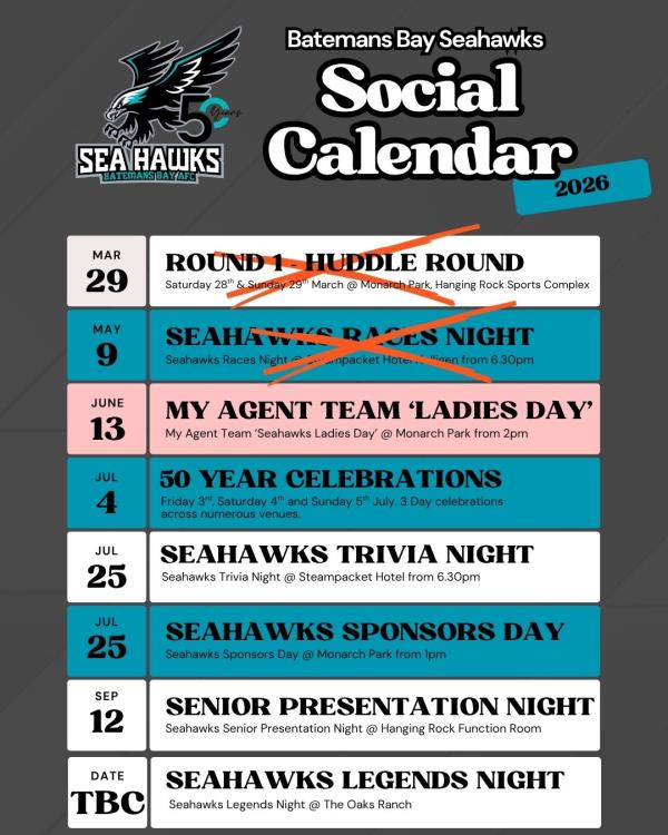 2026 Seahawks Social & Events Calendar